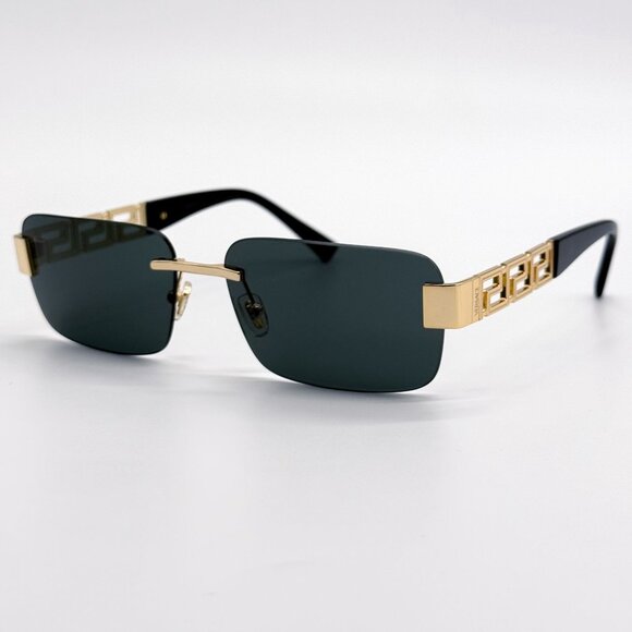 NEW VERSACE SUNGLASSES VE2298 1002/87 GOLD/GRAY WOMEN EYEWEAR VE2298 100287